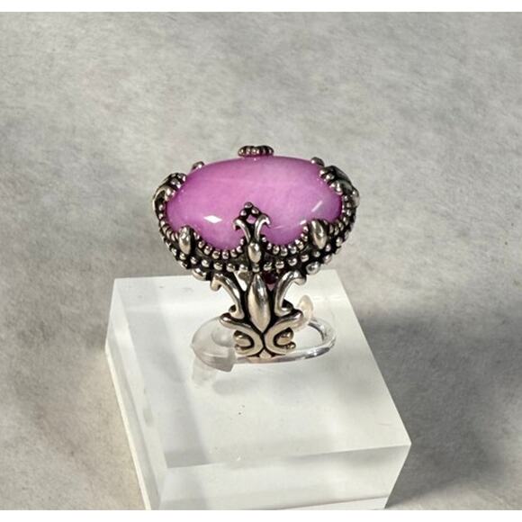 Carolyn Pollack Sterling Silver Oval Charoite Ring Size 7 - Picture 4 of 8